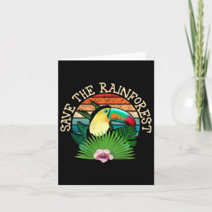 Retro Style Save The Rainforest Earth Day Nature L Card
