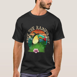 Retro Style Save The Rainforest Earth Day Nature L T-Shirt