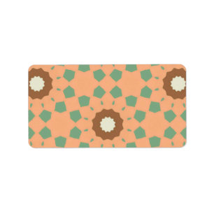 Retro style seamless floral pattern label