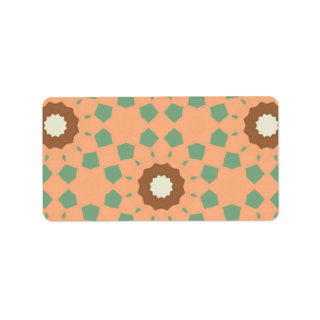 Retro style seamless floral pattern label (Front)