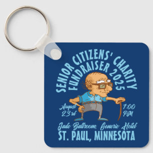 Retro-Style Senior Citizen's Charity  Key Ring