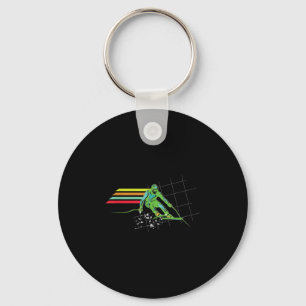 Retro Style Ski T Shirt Snow Ski Shirt Downhill Sk Key Ring