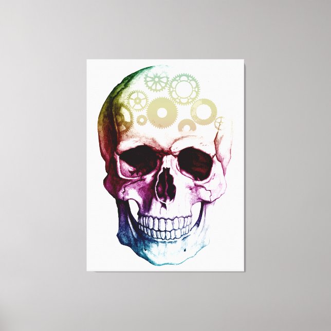 Retro Style Skull Canvas Print (Front)