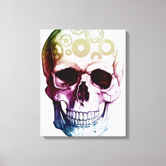 Retro Style Skull Canvas Print (Front)