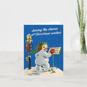 Retro-Style Snowman Christmas Card