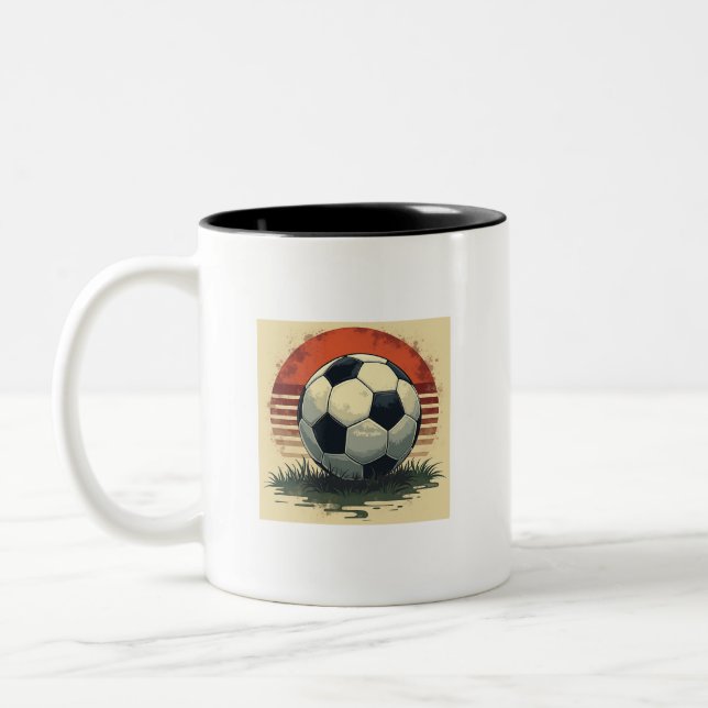 retro style soccer mug cup (Left)