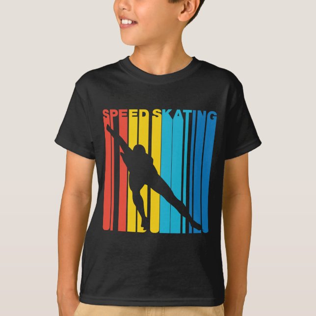 Retro Style Speed Skating Speed Skater T-Shirt (Front)