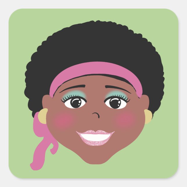 Retro style square sticker (Front)