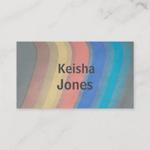 retro style stripes sot colours on grey design business card
