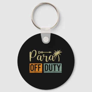 Retro Style Summer End of School Year Para Off Key Ring