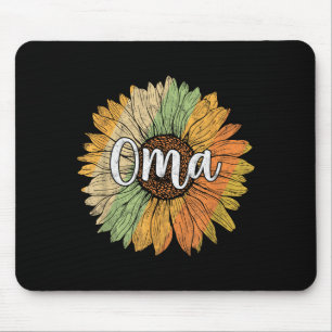 Retro style summer sunflower graphic for oma mouse mat