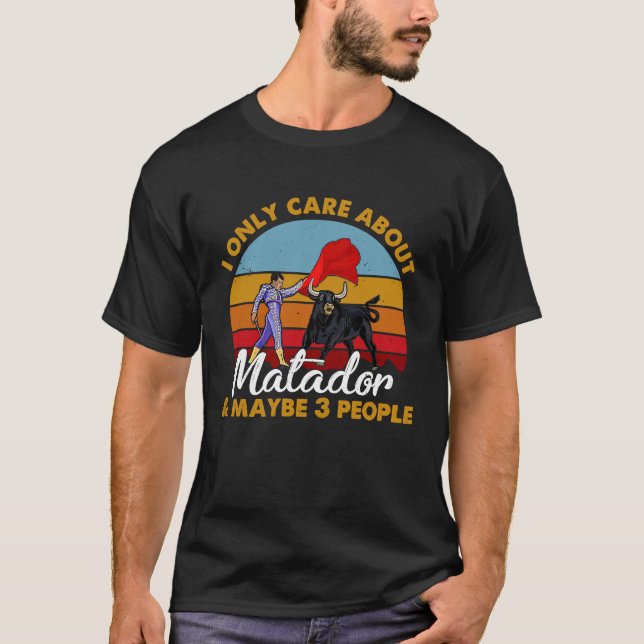Retro Style Sunset Matador Bullfigher T-Shirt (Front)