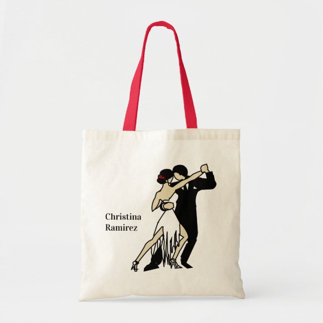Retro-style Tango Dancers Tote Bag (Front)