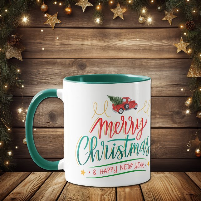 Retro Style Truck Merry Christmas Mug (Creator Uploaded)