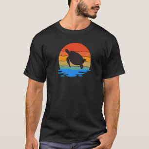 Retro Style Turtle Silhouette Save The Turtles Und T-Shirt