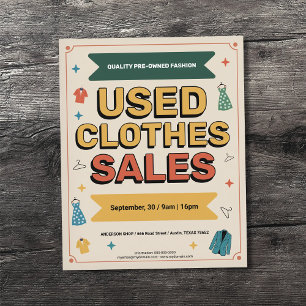 Retro-Style - Used Clothes Sales Flyer