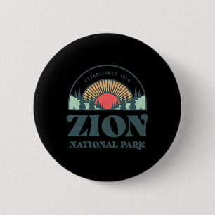 Retro Style Utah Zion National Park 6 Cm Round Badge
