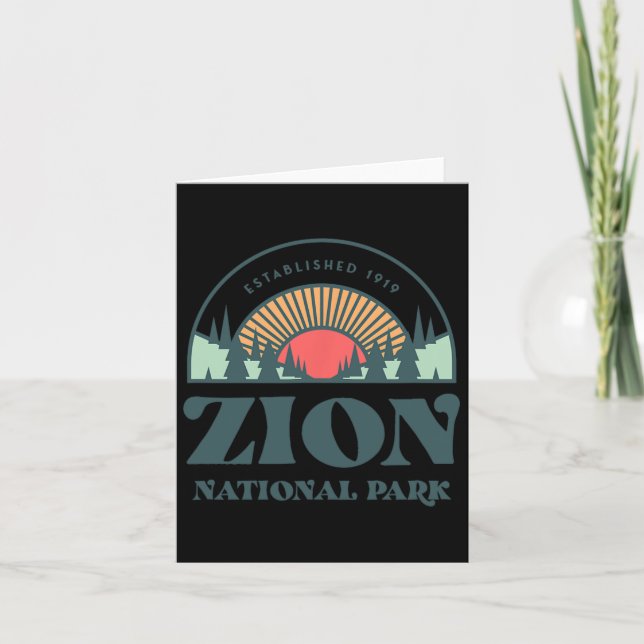 Retro Style Utah Zion National Park  Card (Front)