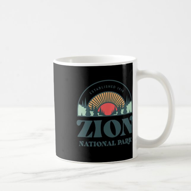 Retro Style Utah Zion National Park  Coffee Mug (Right)