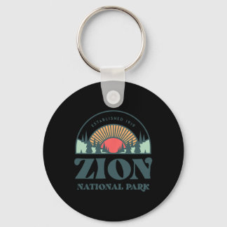Retro Style Utah Zion National Park  Key Ring