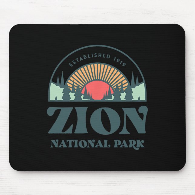 Retro Style Utah Zion National Park  Mouse Mat (Front)