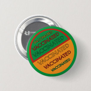 Retro Style Vaccinated (Green Background) 6 Cm Round Badge