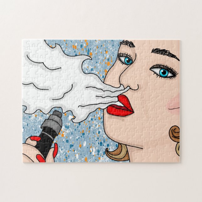 Retro Style Vaping Lady   Jigsaw Puzzle (Horizontal)