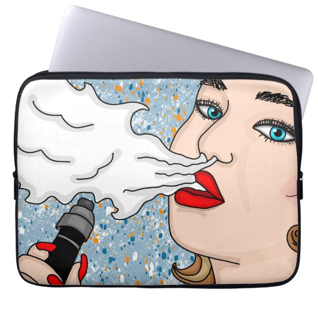 Retro Style Vaping Lady  Laptop Sleeve (Front)