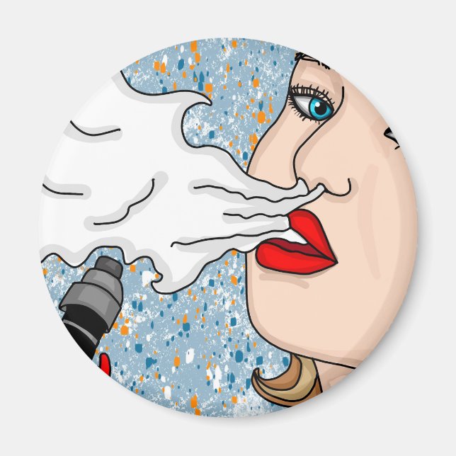 Retro Style Vaping Lady    Magnet (Front)