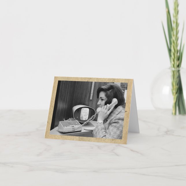 Retro-Style "Video Phone Call” Note Card (Front)