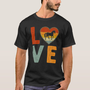 Retro Style Vintage Horse Graphic Cute Valentines T-Shirt