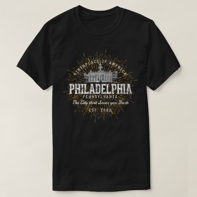 Retro Style Vintage Philadelphia  T-Shirt (Design Front)