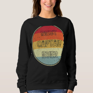 Retro Style Vintage Pontoon Boat Best Captain Ever Sweatshirt