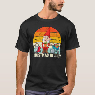 Retro Style Vintage Santa Claus Gardening Christma T-Shirt