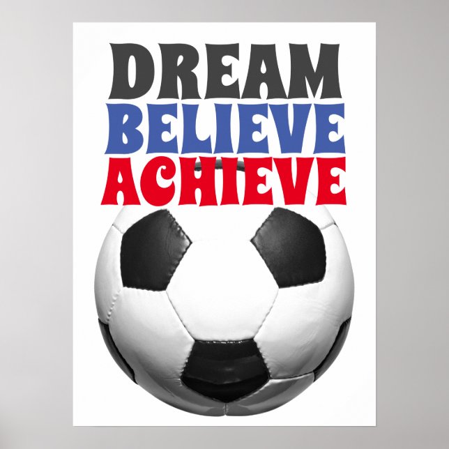 Retro Style Vintage Soccer Football Motivational Poster (Front)