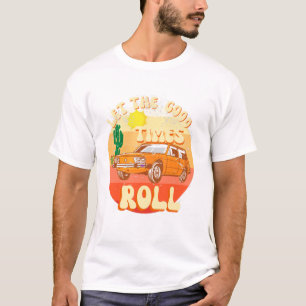 Retro style vintage sunset and classic car T-Shirt