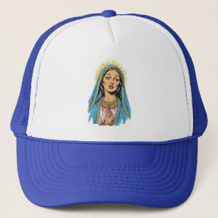 Retro Style Virgin Mary Trucker Hat