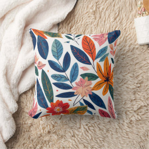 Retro style watercolor throw pillow