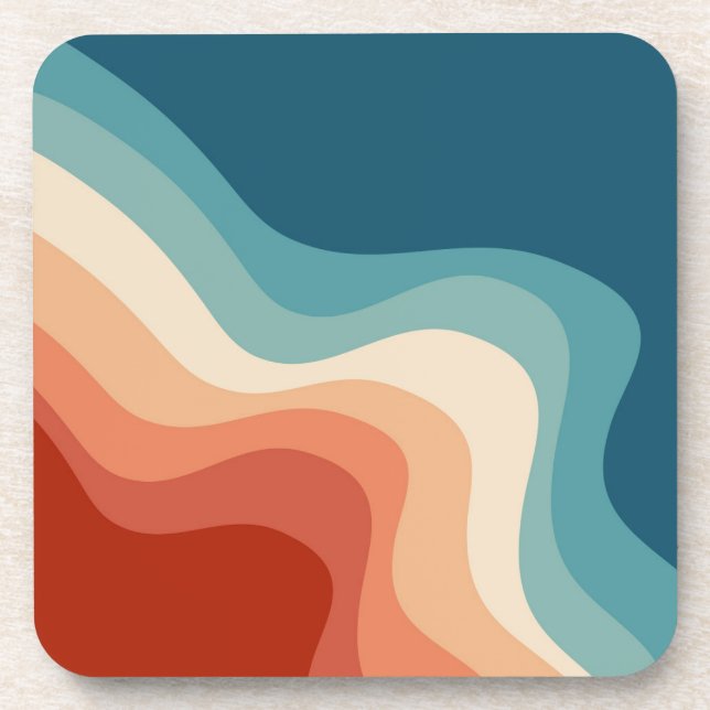 Retro style waves coaster (Front)