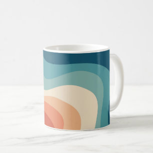 Retro style waves coffee mug