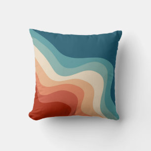 Retro style waves cushion
