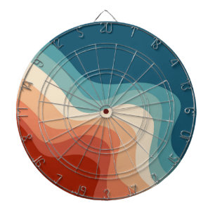 Retro style waves dartboard