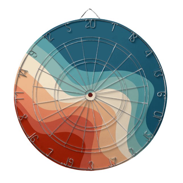 Retro style waves dartboard (Front)