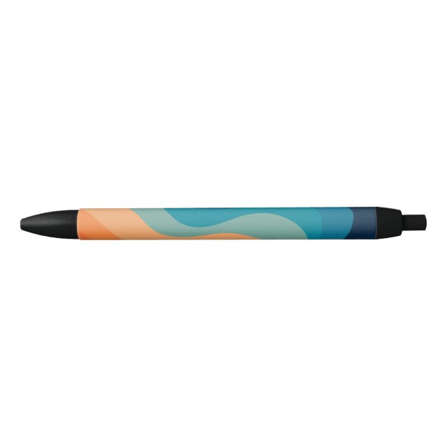 Retro style waves decoration black ink pen (Front)