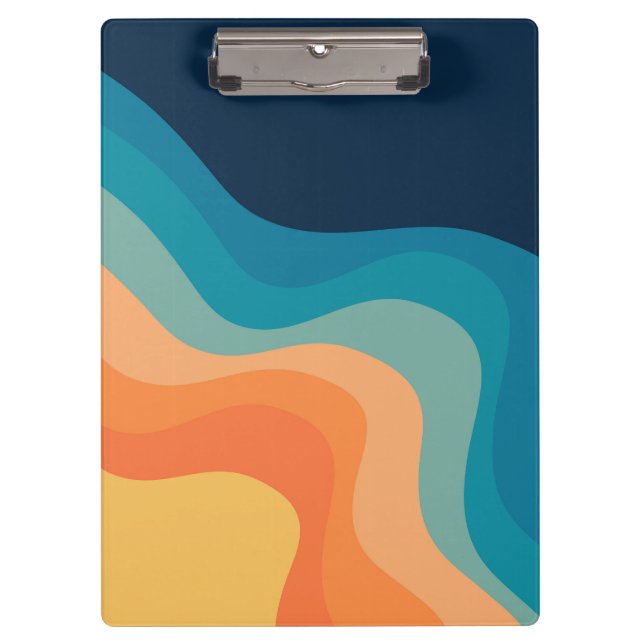 Retro style waves decoration clipboard (Front)