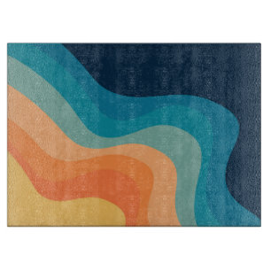 Retro style waves decoration cutting board