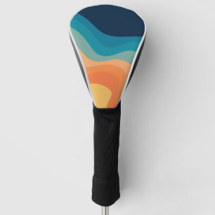 Retro style waves decoration golf head cover