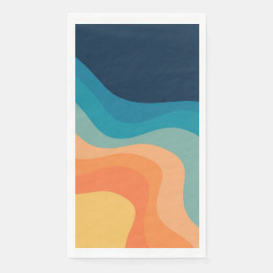 Retro style waves decoration napkin