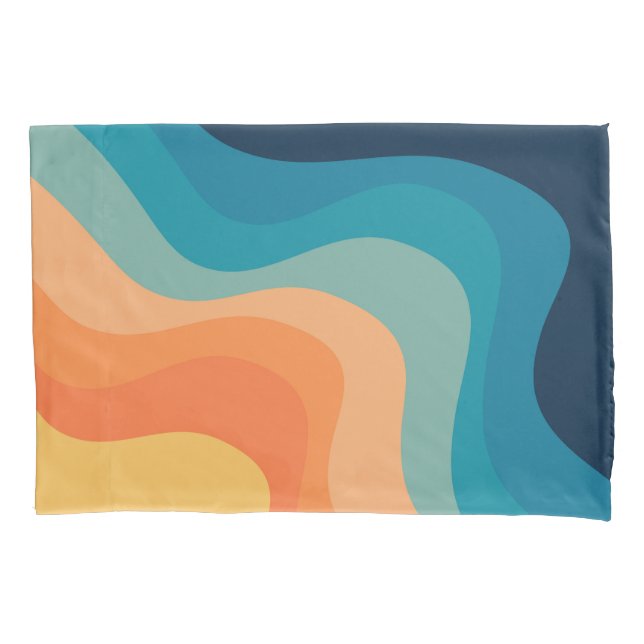 Retro style waves decoration pillowcase (Front)