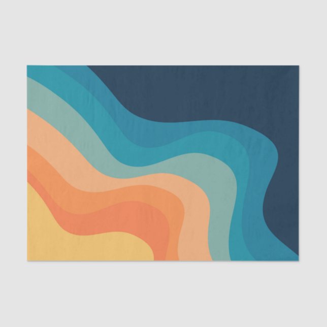 Retro style waves decoration tissue paper (Front)